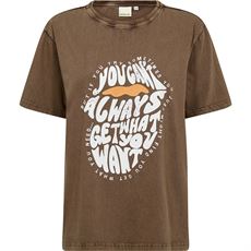 DEPECHE T-SHIRT, LIZADE T-SHIRT, KHAKI WASHED